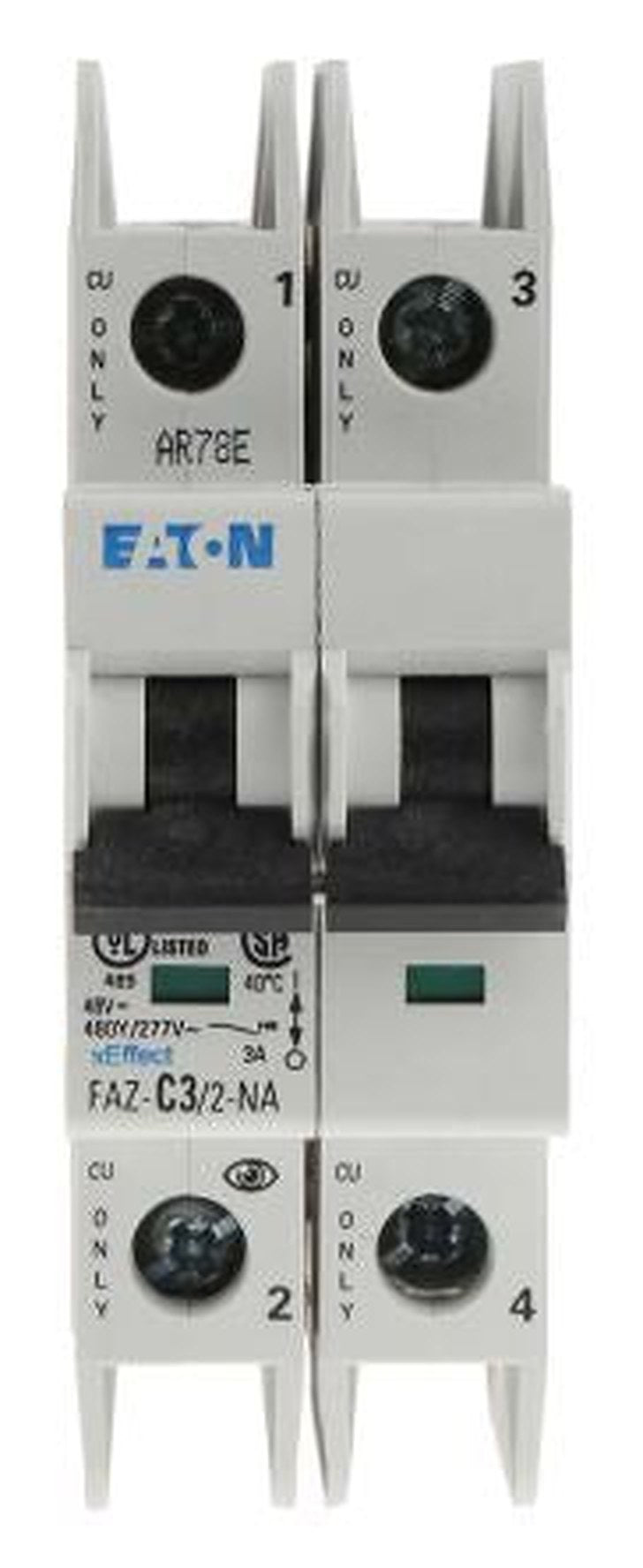 Eaton xEffect xEffect Miniature Circuit Breaker, 2-Pole, 3A, Type C, 415V ac AC, 10 kA Breaking Capacity