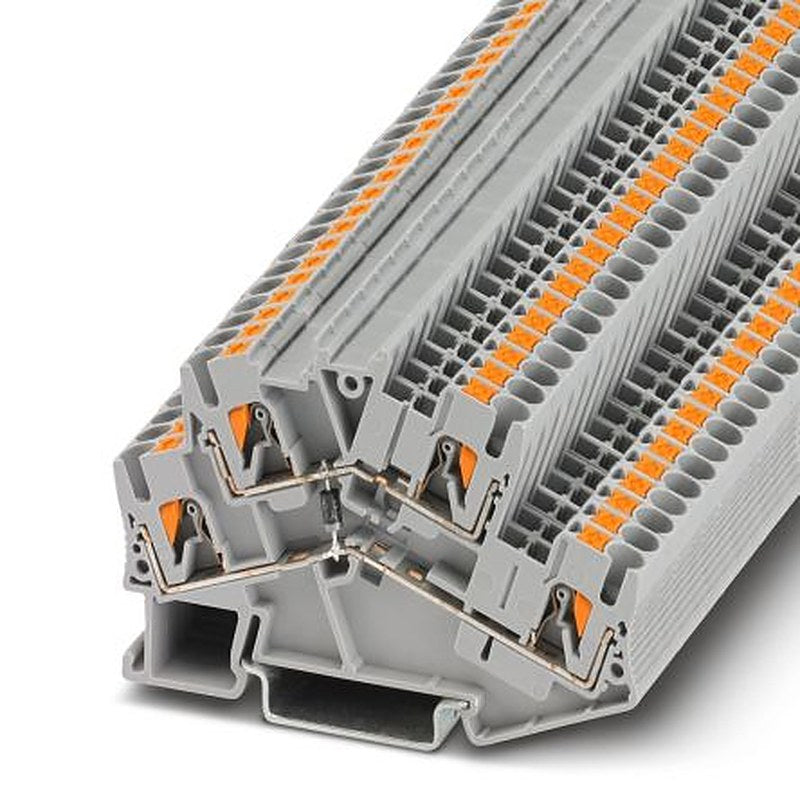 Phoenix Contact 1026165 PTTBS 2.5-DIO/O-U CUS Series Component Terminal Block Grey, 0.14mm², 4 mm², 2-Level, Push-in