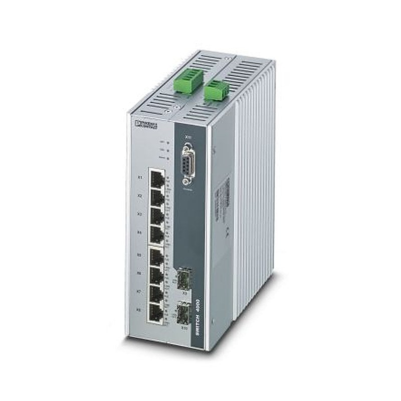 Phoenix Contact FL SWITCH 4004T-8POE-4SFP Series DIN Rail Industrial Ethernet Switch, 8, 1000Mbps Transmission, 55 V dc