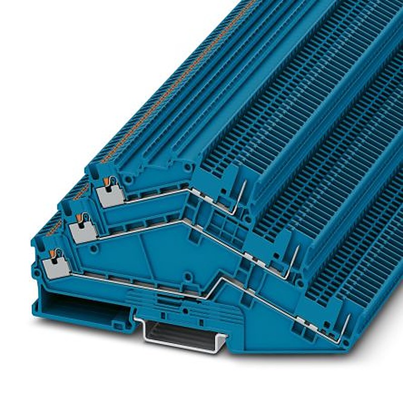 Phoenix Contact 1027882 PTS 1.5/S-3L/3P BU Series Multi Level Terminal Block Blue, 0.14mm², 1.5 mm², 3-Level, Push-in