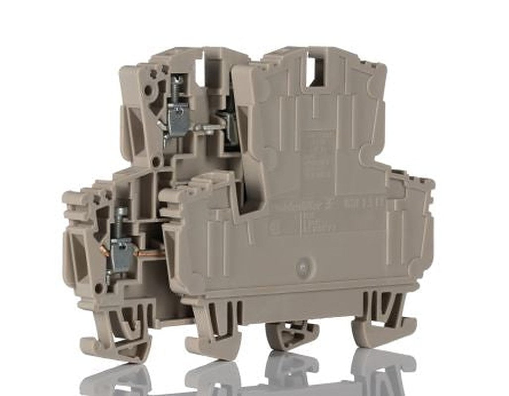 Weidmüller 1029100000 W Series Double Level Terminal Block Dark Beige, 0.5mm², 4 mm², 2-Level