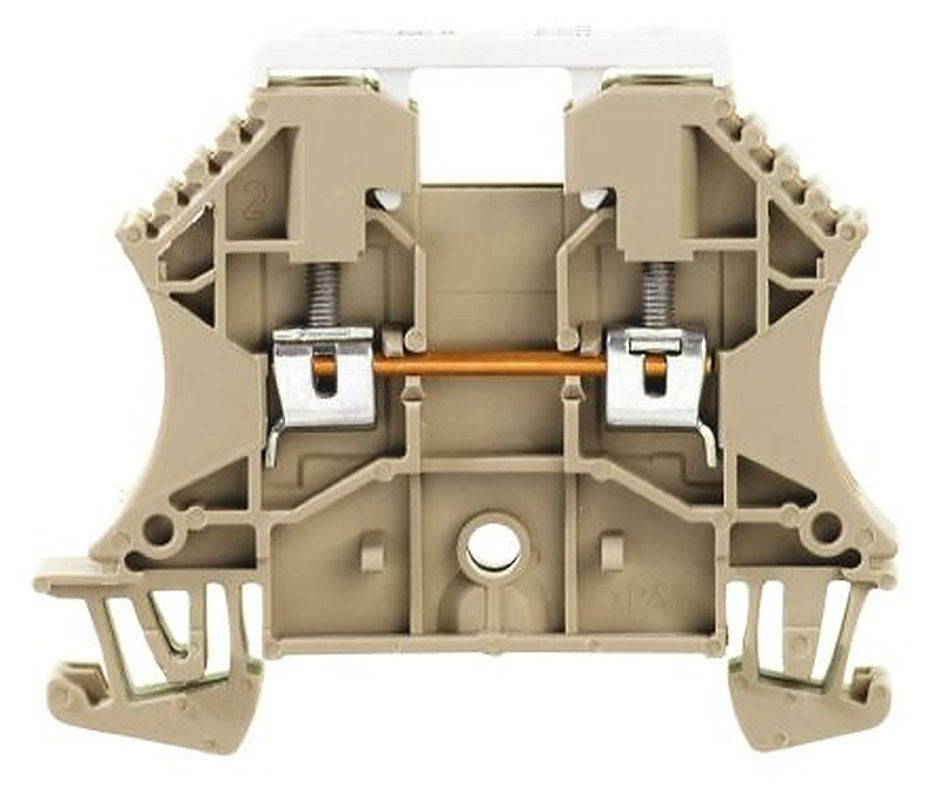 Weidmüller 1033700000 W Series Thermoelectric Voltage Terminal Block Dark Beige, 2.5mm², 1-Level, Screw