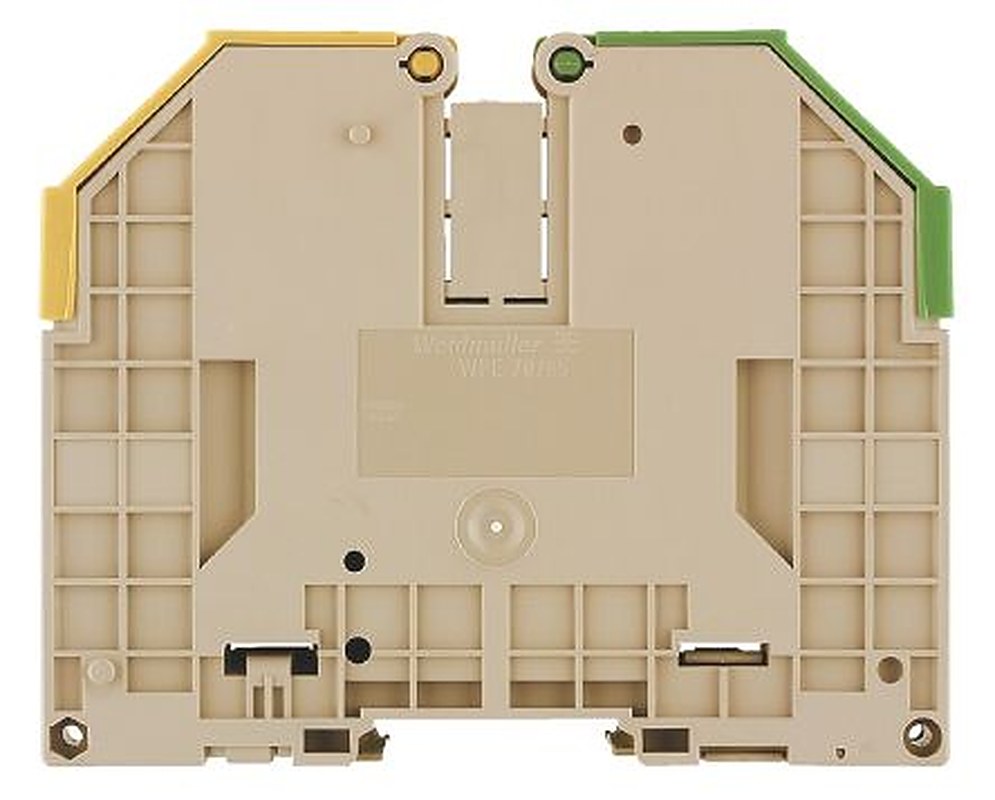 Weidmüller 1037300000 W Series DIN Rail Terminal Block Yellow, Green, 120mm², 16 mm², 1-Level, Screw
