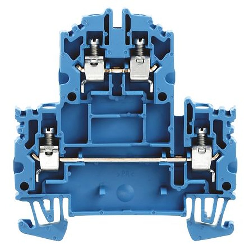 Weidmüller 1041980000 W Series Double Level Terminal Block Blue, 2-Level, Screw