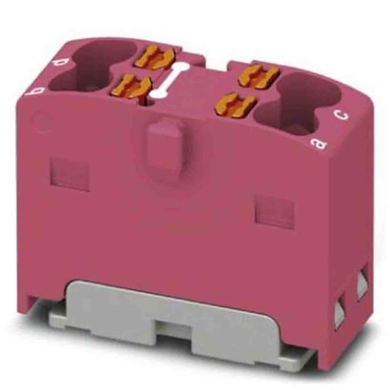 Phoenix Contact Distribution Block, 4 Way, 450V, 17.5A, Pink