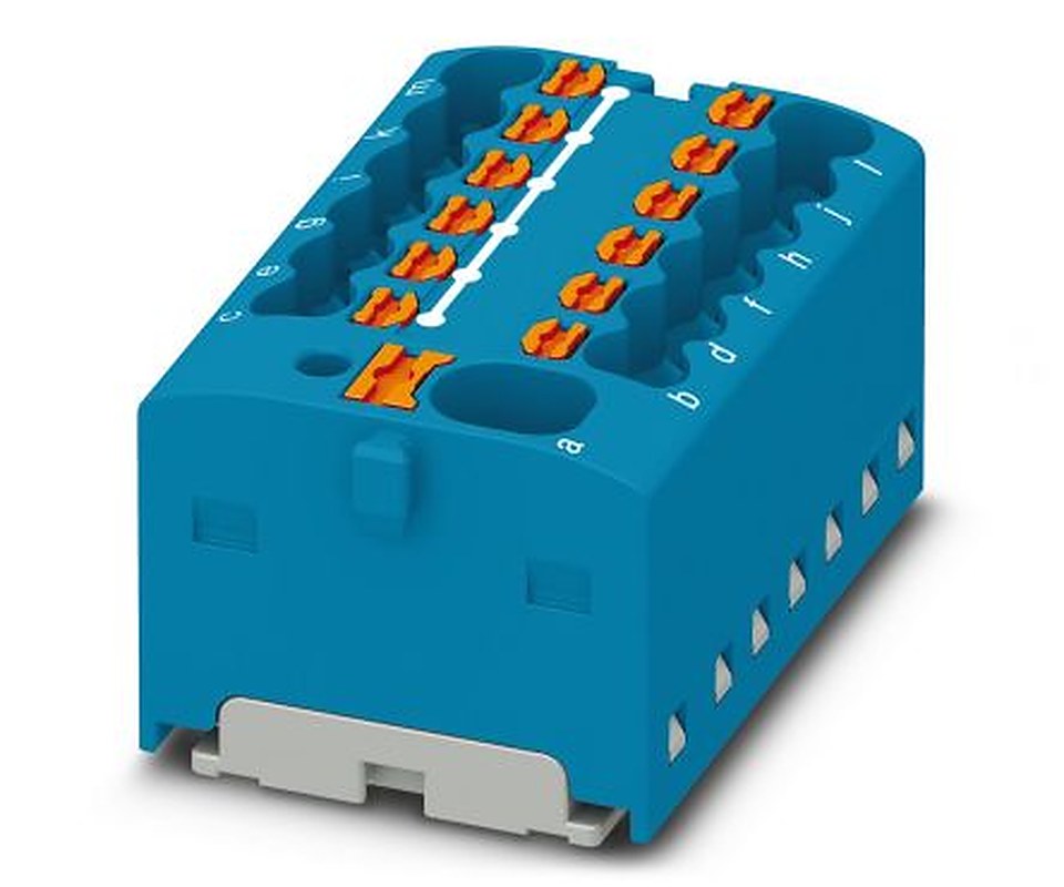 Phoenix Contact Distribution Block, 13 Way, 450V, 17.5A, Blue