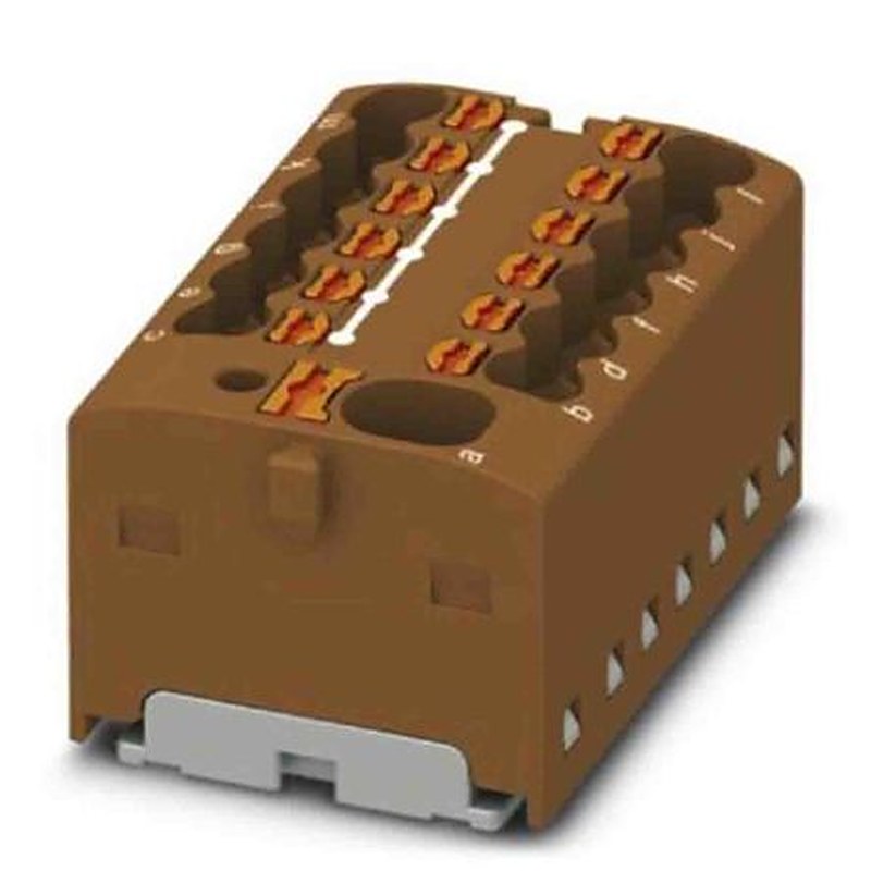 Phoenix Contact Distribution Block, 13 Way, 450V, 17.5A, Brown