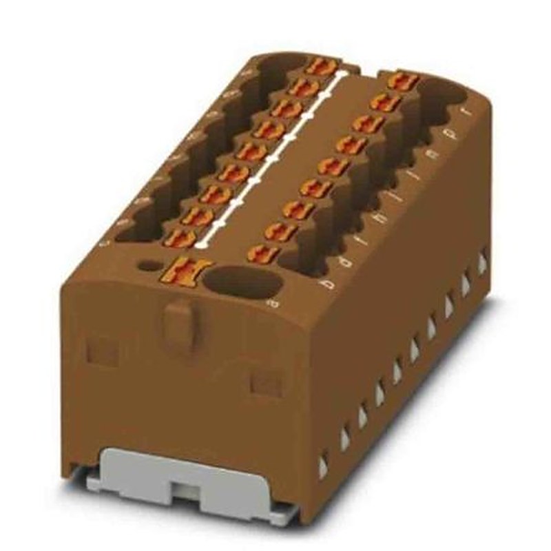 Phoenix Contact Distribution Block, 19 Way, 450V, 17.5A, Brown