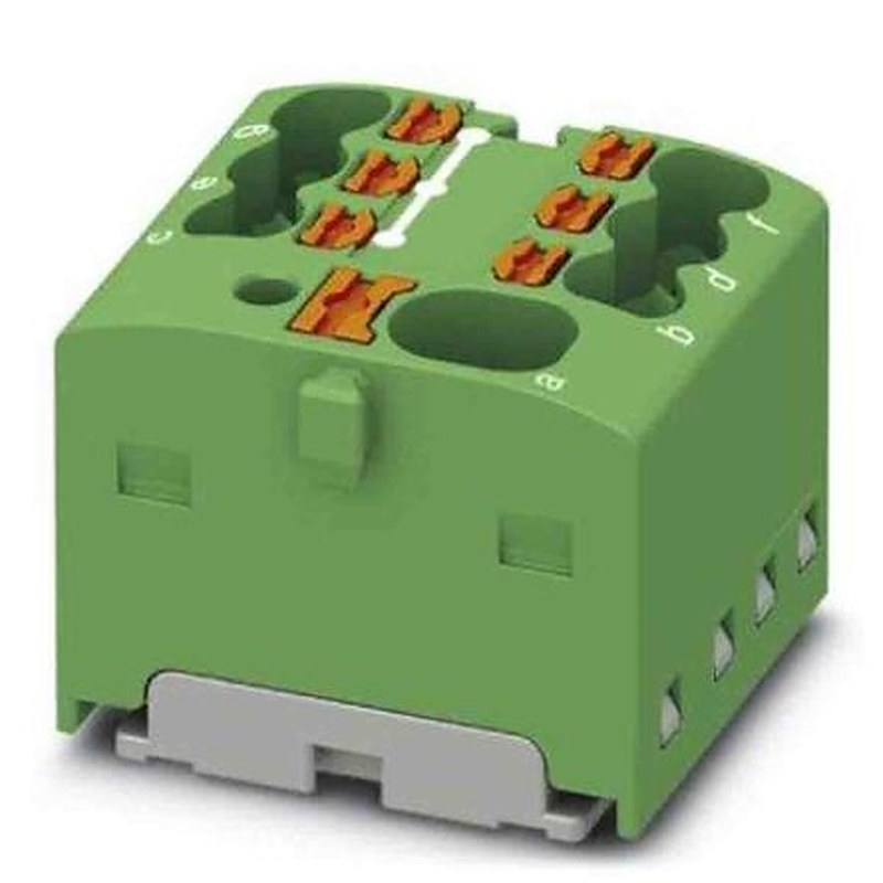 Phoenix Contact Distribution Block, 7 Way, 450V, 17.5A, Green