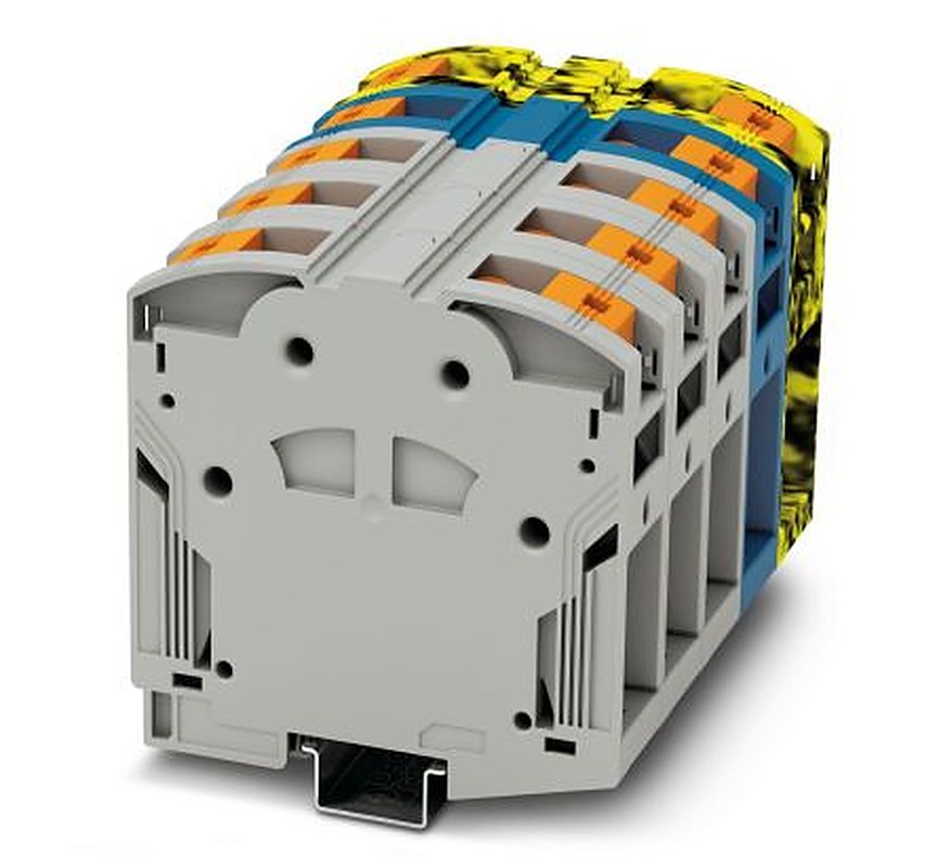 Phoenix Contact 1054731 PTPOWER 185-3L/N/FE Series Component Terminal Block Yellow, Grey, Blue, Black, 185mm², 1-Level,