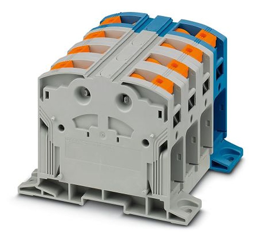 Phoenix Contact 1054736 PTPOWER 185 Series Component Terminal Block Grey, Blue, 185mm², 1-Level, Screw