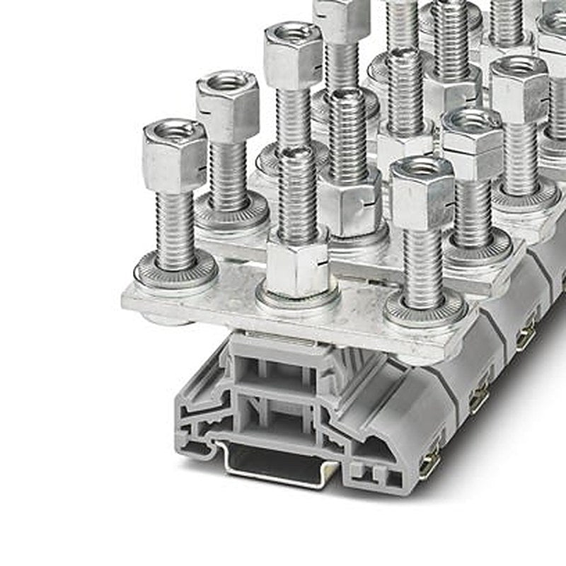 Phoenix Contact 1055646 HV M10/2 Series High Current Connector Grey, 16mm², 95 mm², 2-Level Fused, Bolt