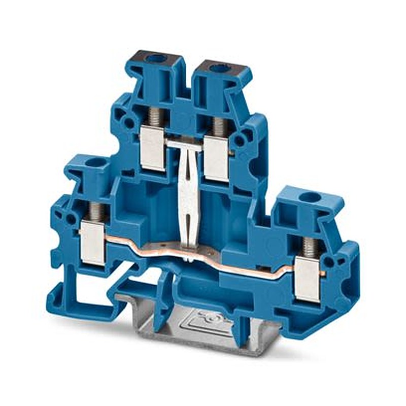 Phoenix Contact 1066345 MUTTB Series Feed Through Terminal Block Blue, 2.5mm², 2-Level, Screw, IECEx, ATEX