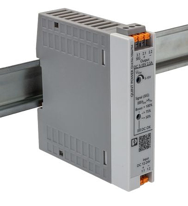 Phoenix Contact QUINT POWER DC/DC Converter, 12V dc/ 2.5 A, 24V dc Input, 12V dc Input, DIN Rail 30 W, 70 °C Max Temp
