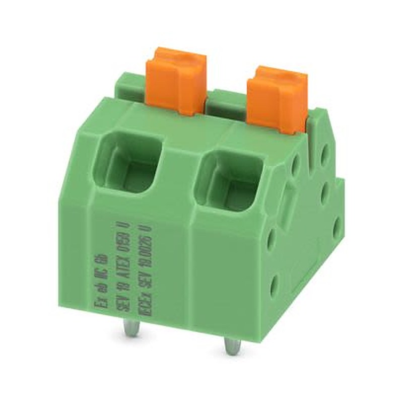 Phoenix Contact SPTAF 1/..-EL-EX Series PCB Terminal Block, 2-Contact, 5 mm Pitch, Wave Soldering Mount, 1 Row