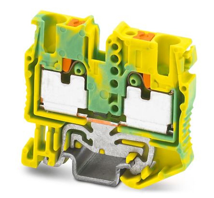 Phoenix Contact 1073761 Earth Terminal Block Yellow, Green, 2.5mm², 1-Level, Push-in