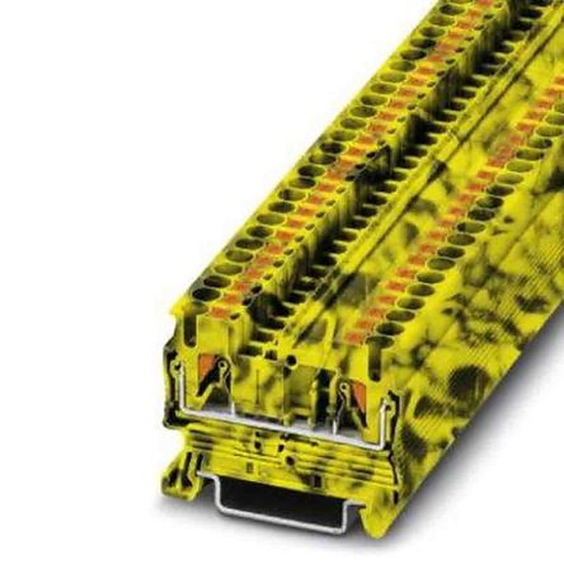Phoenix Contact 1077080 Feed Through Terminal Block Yellow, Black, 0.14mm², 4 mm², 1-Level, Push-in, IECEx/ATEX
