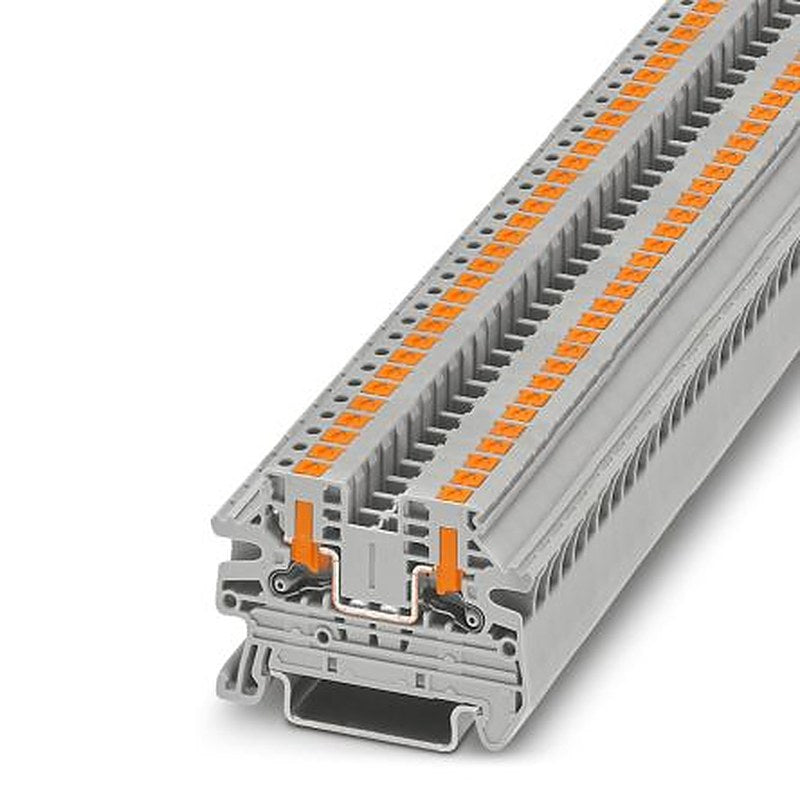 Phoenix Contact 1078960 PTV Series Feed Through Terminal Block Grey, 1-Level, Push-in, IECEx/ATEX