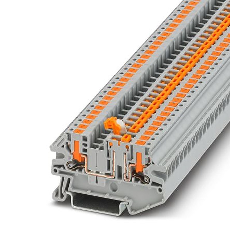 Phoenix Contact 1079063 PTV Series Knife Disconnect Terminal Block Grey, 0.14mm², 4 mm², 1-Level, Push-in