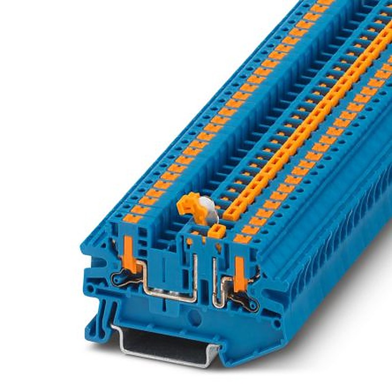 Phoenix Contact 1079064 PTV Series Knife Disconnect Terminal Block Blue, 0.14mm², 4 mm², 1-Level, Push-in