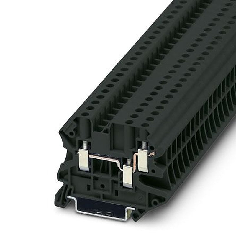 Phoenix Contact 1079167 UT 4-TWIN BK Series Feed Through Terminal Block Black, 4mm², 1-Level, Screw