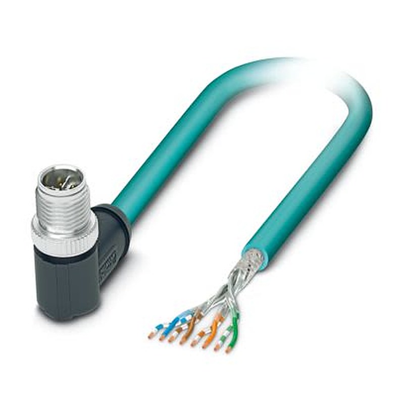 Phoenix Contact Free Ends, M12, 2 m Ethernet Cable Screened Polyurethane Sheath