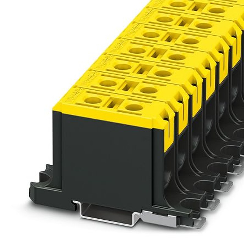 Phoenix Contact 1086471 UBAL Series DIN Rail Terminal Block Yellow, 50mm², 1-Level, Screw
