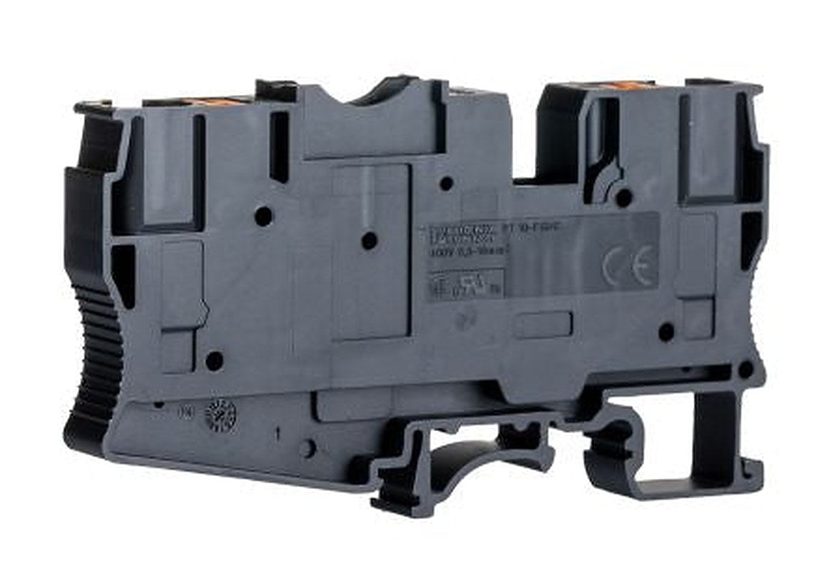 Phoenix Contact 1088498 PT 10 Series Fuse Modular Terminal Block Black, 0.5mm², 16 mm², 1-Level Fused, Push-in