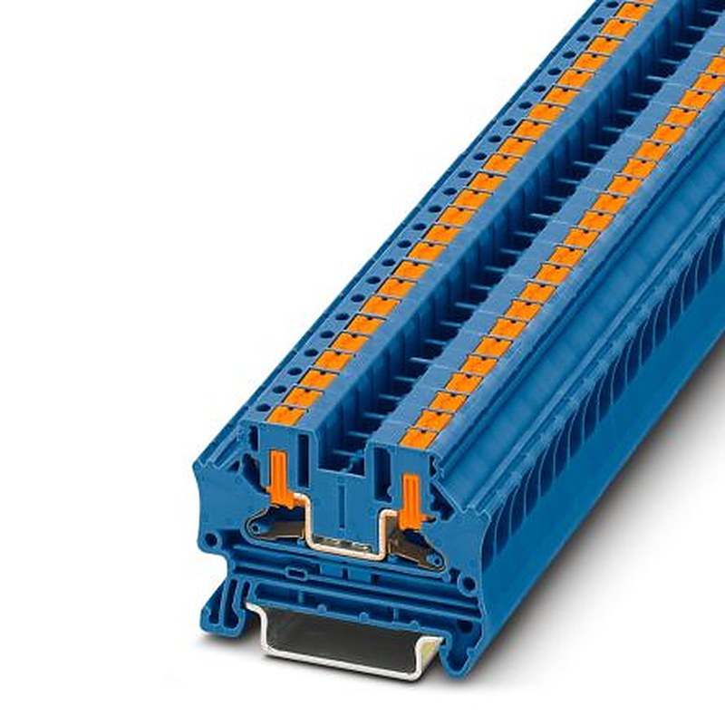 Phoenix Contact 1088729 PTV Series Feed Through Terminal Block Blue, 0.2mm², 6 mm², 1-Level, Push-in, ATEX, IECEx