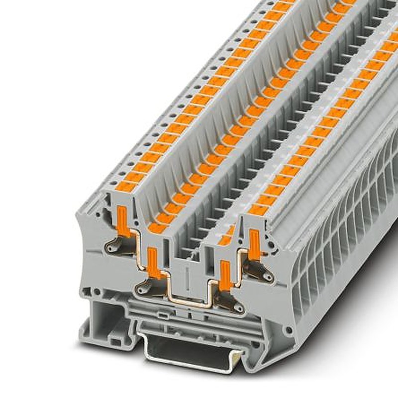 Phoenix Contact 1088734 PTV Series Feed Through Terminal Block Grey, 0.2mm², 6 mm², 1-Level, Push-in, ATEX, IECEx