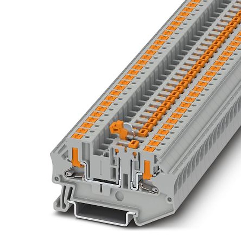 Phoenix Contact 1088739 PTV Series Knife Disconnect Terminal Block Grey, 0.2mm², 6 mm², 1-Level, Push-in