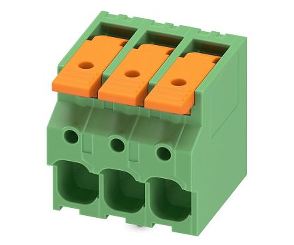 Phoenix Contact 5-ZB, LPT 6/3-7 Series PCB Terminal Block, 3-Contact, 7.5 mm Pitch, Wave Soldering Mount, 1 Row