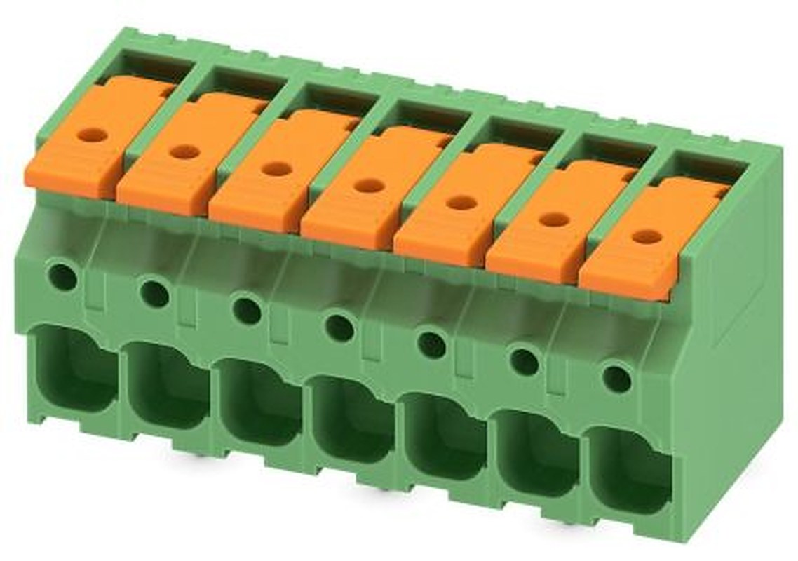 Phoenix Contact 5-ZB, LPT 6/7-7 Series PCB Terminal Block, 7-Contact, 7.5 mm Pitch, Wave Soldering Mount, 1 Row