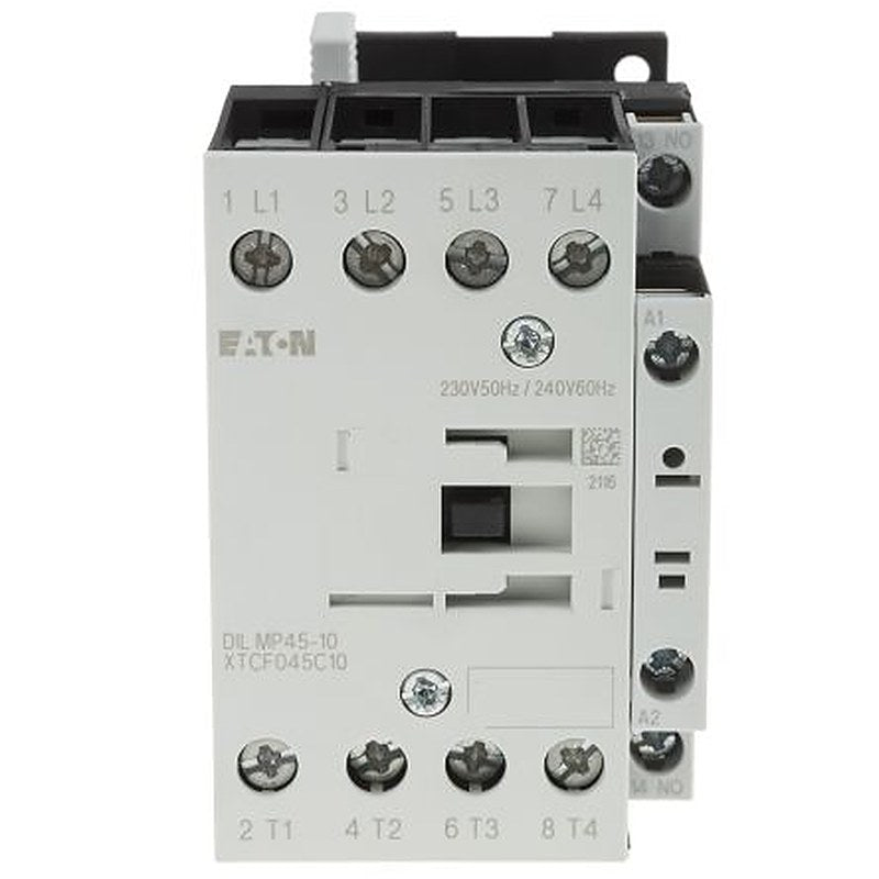 Eaton DILM Contactor, 230V ac Coil, 4-Pole, 45 A, 11 kW 230V ac, 4 NO, 400V ac