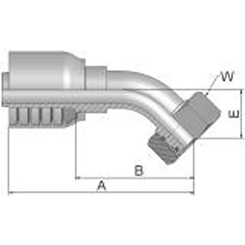 Parker 10C70-25-12 Hydraulic Fitting Female Metric, Steel, 0.75 in Hose ID