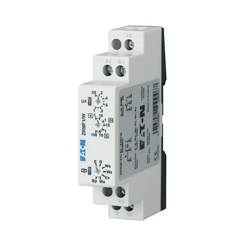 Eaton ZRMF Series DIN Rail Timer Relay, 1-Contact, 24 to 240 V ac/dc 24V ac, 240 V ac, 0.05 to 360000 s, 7-Function,