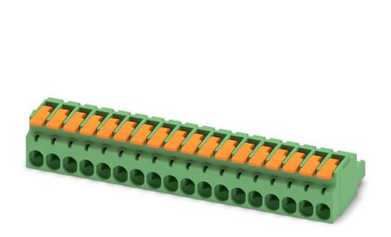Phoenix Contact Pluggable Terminal Block, 18-Contact, 5.08 mm Pitch, 1 Row, 1110602