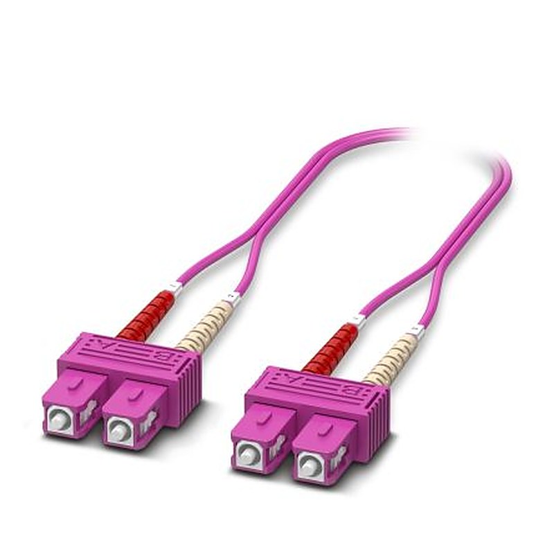 Phoenix Contact Multimode OM4 Multimode Fibre Optic Cable Low Smoke Zero Halogen, Violet, 1 m
