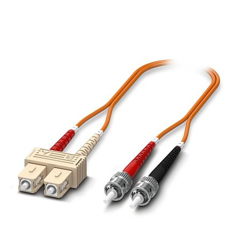 Phoenix Contact OM2 OM2 Multimode Fibre Optic Cable Low Smoke Zero Halogen, Orange, 1 m