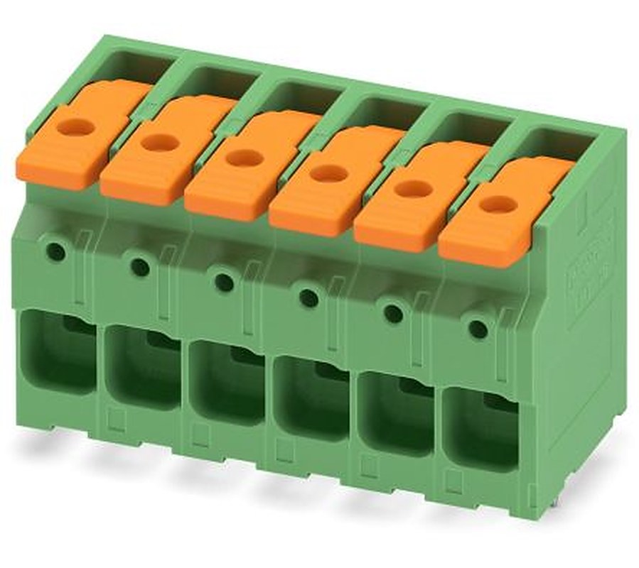 Phoenix Contact PCB Terminal Block, 6-Contact, 10 mm Pitch, Wave Soldering Mount, 1 Row