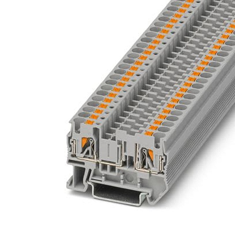 Phoenix Contact 1135067 PT 4-FSI/F GY Series Fuse Modular Terminal Block Grey, 0.2mm², 6 mm² Fused, Push-in