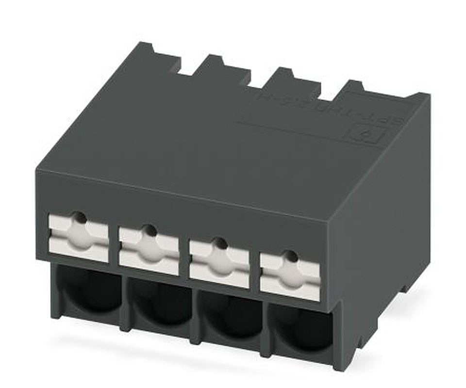 Phoenix Contact PCB Terminal Block, 4-Contact, 5 mm Pitch, Solder, 1 Row