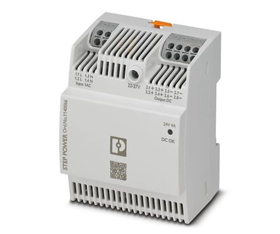 Phoenix Contact STEP POWER Switched Mode Power Supply DIN Rail Power Supply 250V ac AC Input 24V dc, 4 A Output DC 24 V