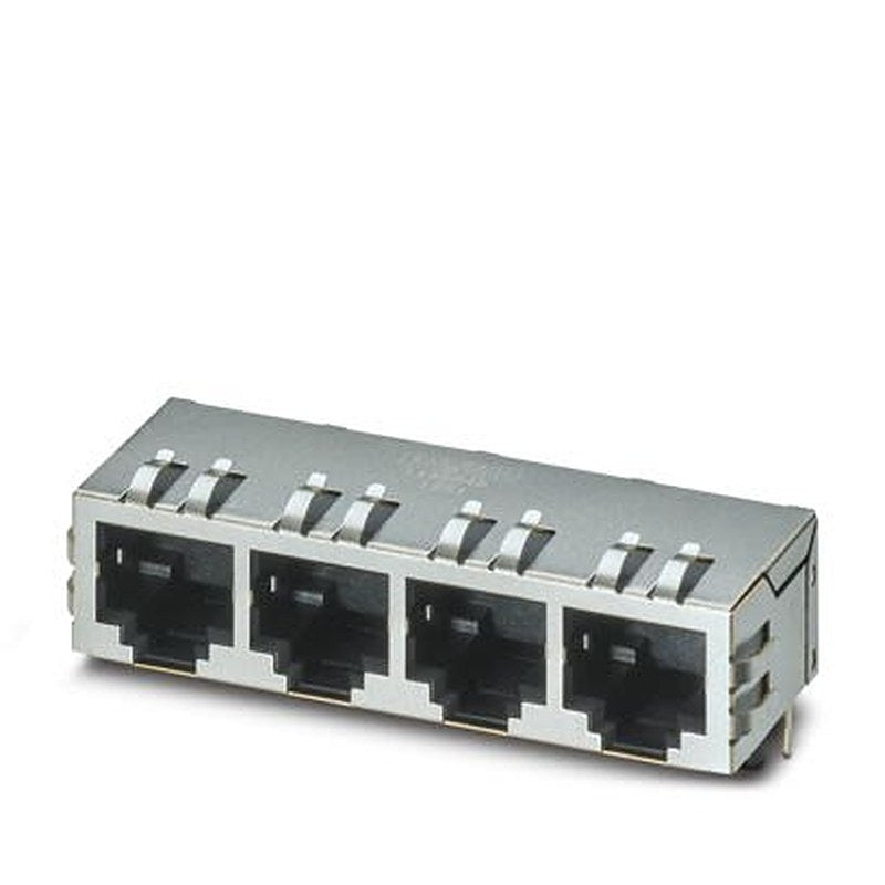 Phoenix Contact CUC-IND-J1ST Series RJ45 Connector Female, PCB, Through Hole Shielded Straight 4 Port 8 Way