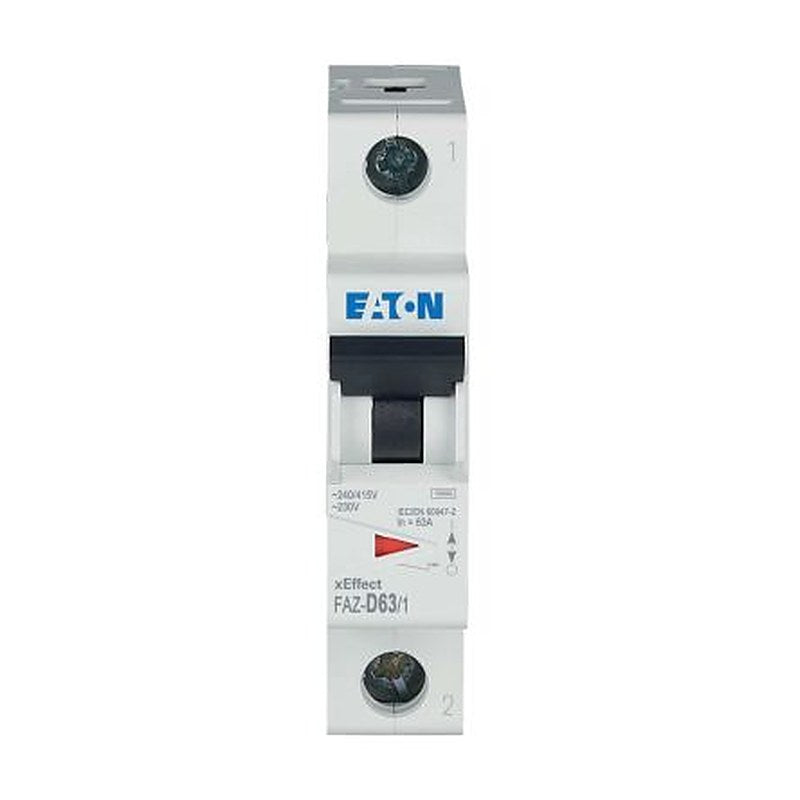 Eaton xEffect FAZ Miniature Circuit Breaker, 1-Pole, 63A, Type D, 400V ac AC, 48 V dc DC, 15 kA Breaking Capacity