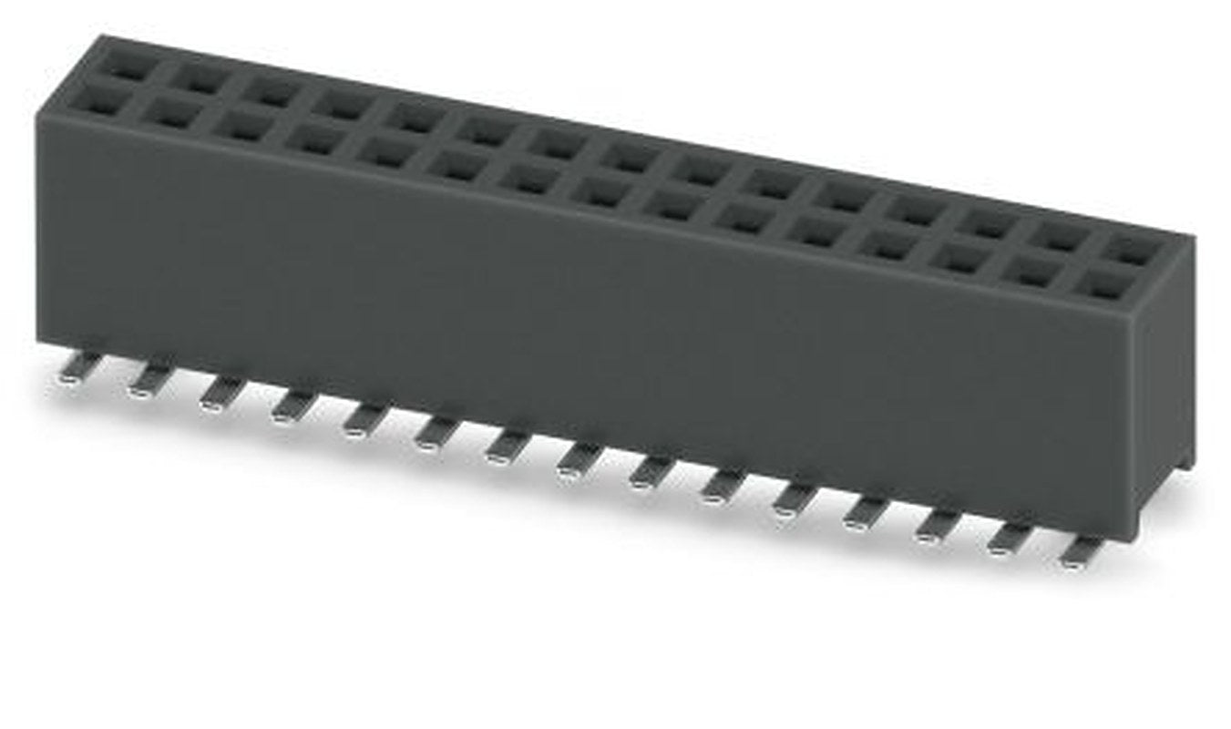 Phoenix Contact 27D/30-SV- 490-1-BR, FQ 1 Series Surface Socket Strip, 2 Row, 1.27 mm Pitch Surface Mount