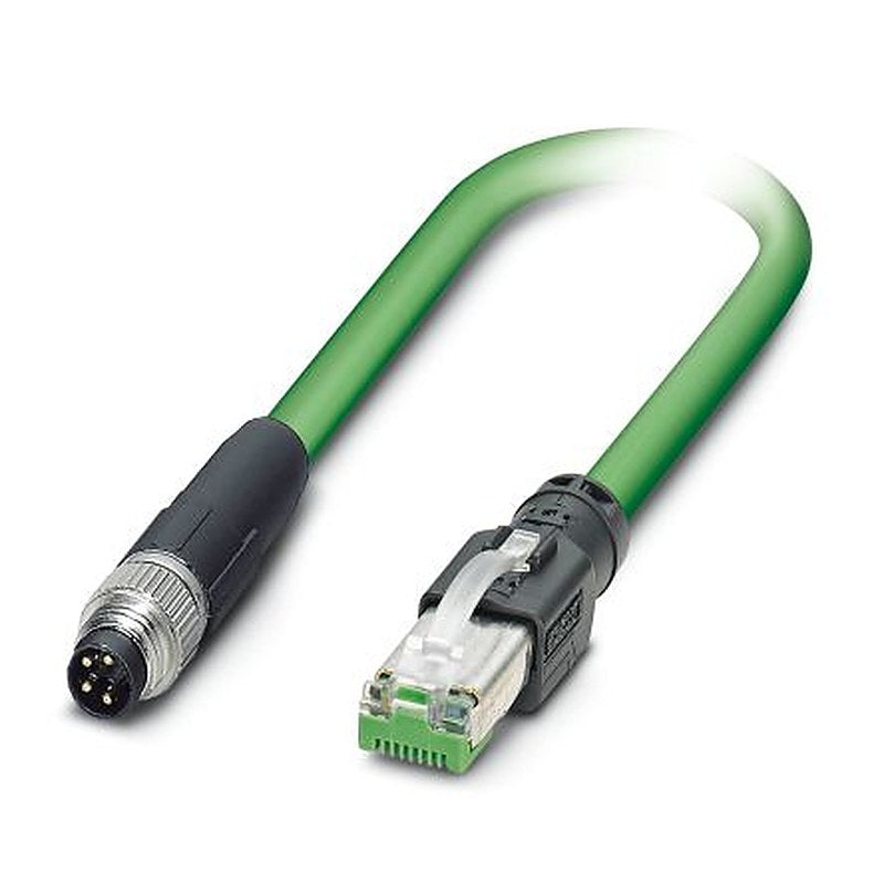 Phoenix Contact M8, RJ45, 200 mm Ethernet Cable, Green Screened Polyurethane Sheath