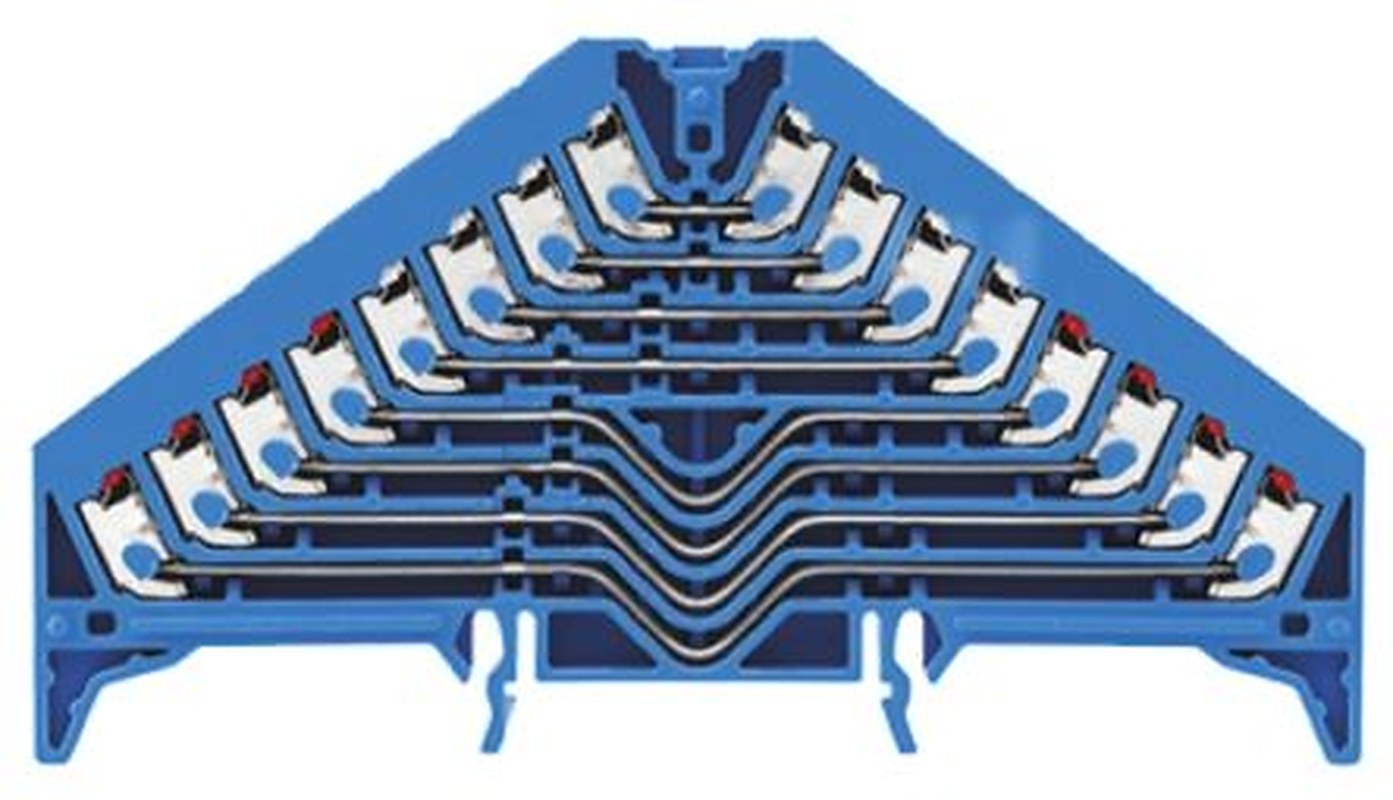Weidmüller 1173910000 PRV8 Series DIN Rail Terminal Block Blue, 1.5mm², 8-Level, Push-in
