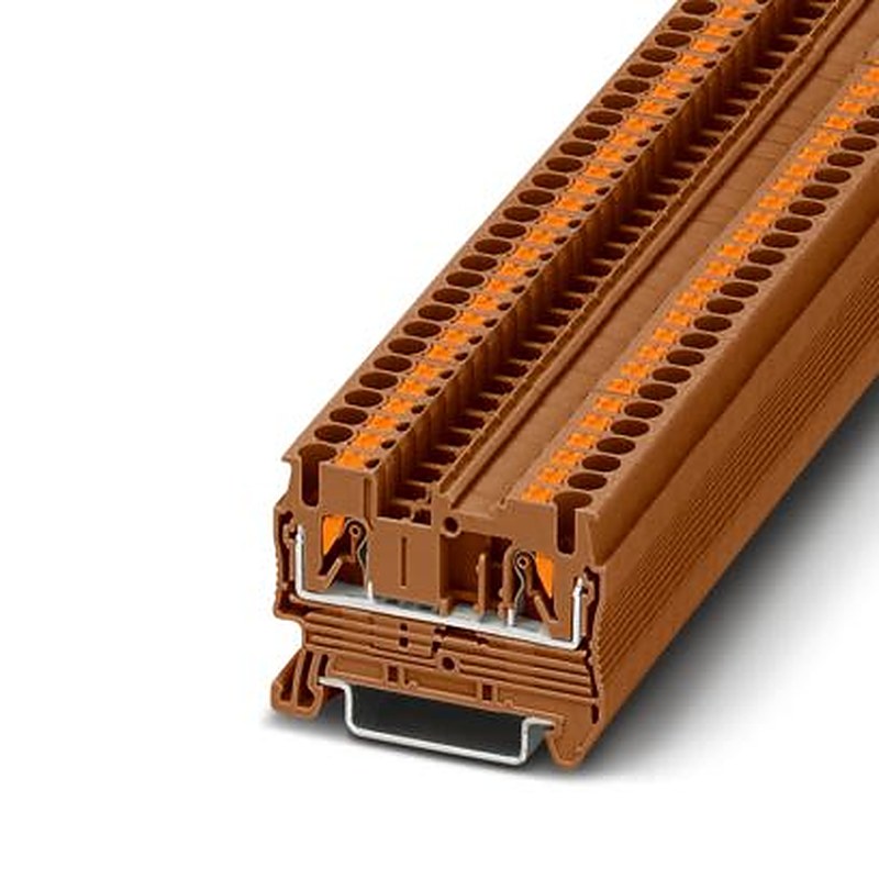 Phoenix Contact 1176299 PT Series Feed Through Terminal Block Brown, 2.5mm², 1-Level, Push-in, ATEX, EAC Ex, IECEx,
