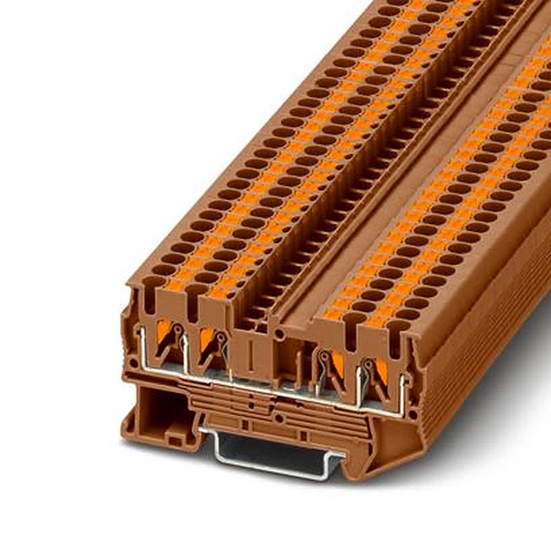 Phoenix Contact 1176302 PT Series Feed Through Terminal Block Brown, 2.5mm², 1-Level, Push-in